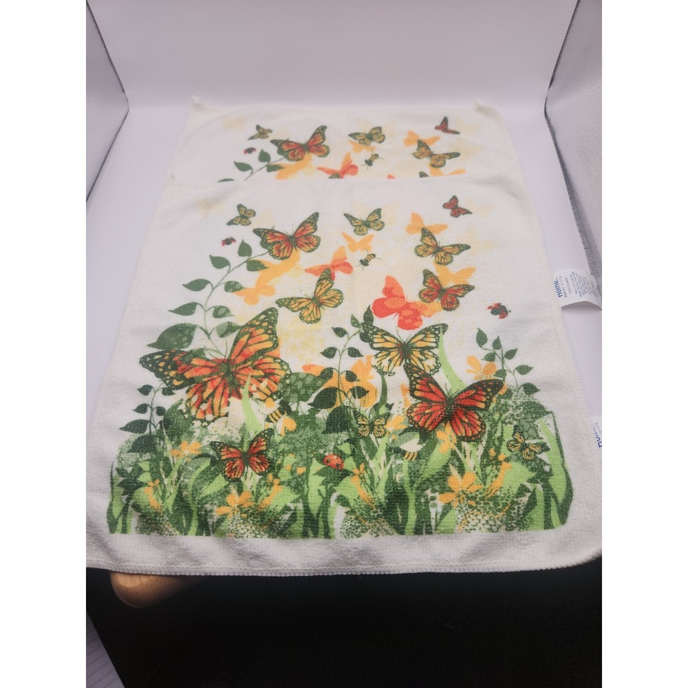 Vintage looking WashCloths - 2 - Butterflies  Bathroom Decor